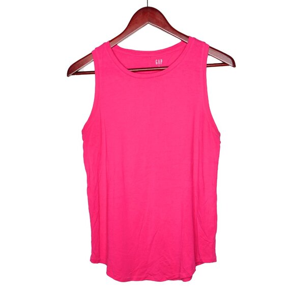 GAP Luxe Tank Top Sleeveless Shirt Stretchy Lightweight Pink Casual Gym Workwear - Picture 3 of 4